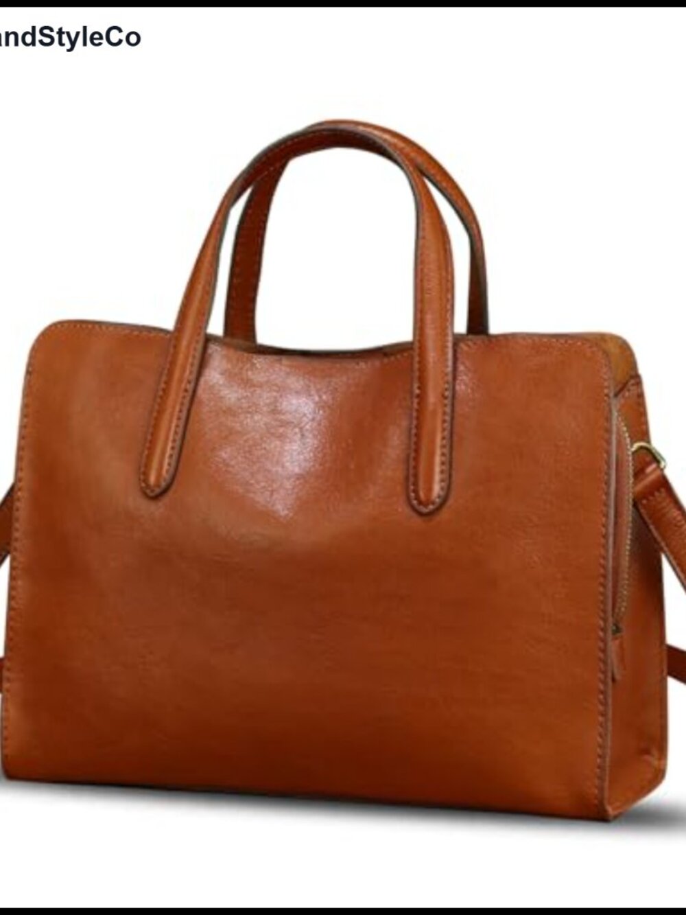 Genuine Leather Satchel Crossbody Shoulder Bag Top Handle Multiple Compartments